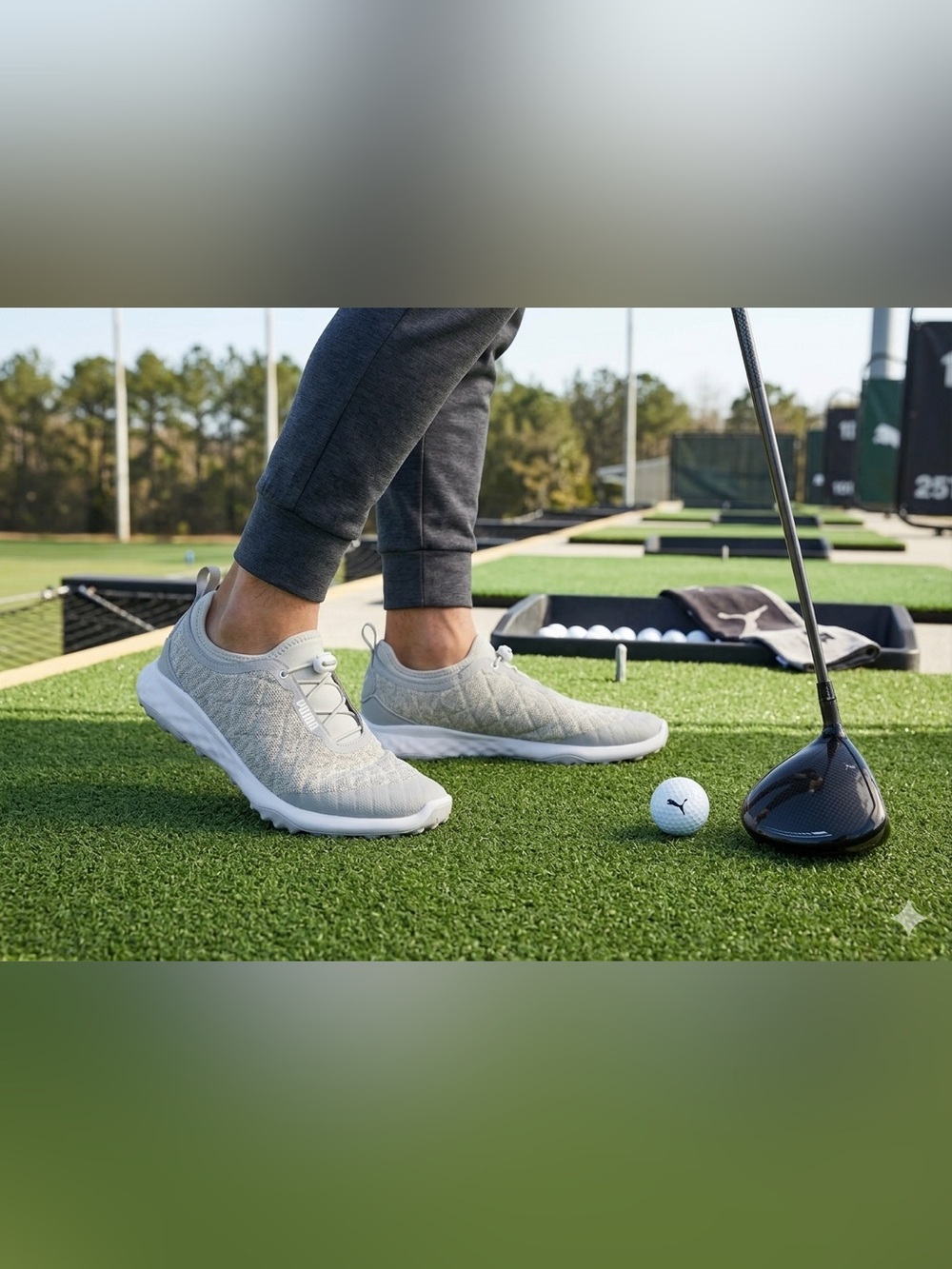 Puma Fusion Foam Golf Shoes Gray Slip On Spikeless Sneakers Women's 8